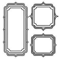 a set of four black and white frames vector
