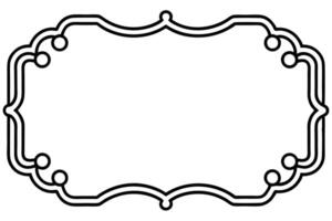 a black and white drawing of a frame with a scroll vector