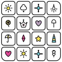 a set of icons for a summer theme vector