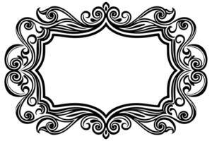 a black and white ornate frame with swirls vector