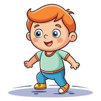 cartoon boy running on white background vector
