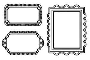 a set of four frames with a border vector