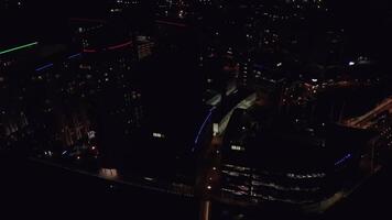 Nighttime View of MediaCityUK with Illuminated BBC Building video