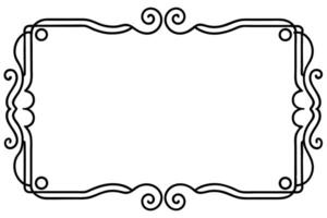 a black and white drawing of a frame with scrollwork vector