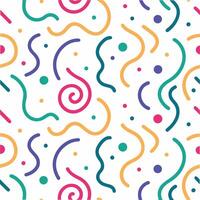 seamless pattern with colorful shapes and lines vector
