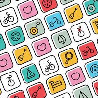 seamless pattern with icons of different sports and activities vector