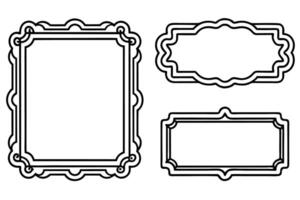 a set of four black and white frames vector