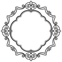 a round frame with a black and white design vector