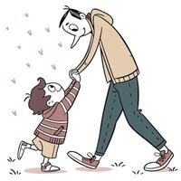 a cartoon illustration of a man and a child vector
