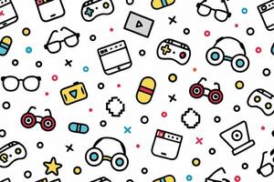 a seamless pattern with various objects and icons vector