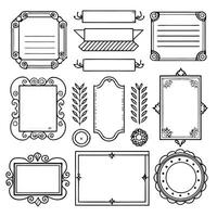 set of vintage frames and frames for design vector