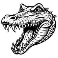 a crocodile head with open mouth and teeth vector