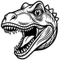 a t - rex head with its mouth open vector