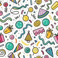 seamless pattern with colorful party items vector