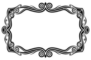 a black and white ornate frame with swirls vector