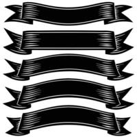 a set of black ribbons with different shapes vector