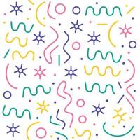 a colorful pattern with various shapes and stars vector