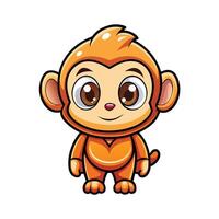 a cartoon monkey with big eyes and a big nose vector