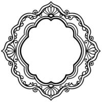a black and white ornate frame with a white background vector