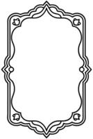 a black and white drawing of a frame with a decorative border vector
