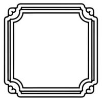 a black and white drawing of a square frame vector