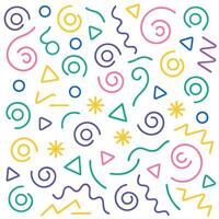 a colorful pattern with various shapes and lines vector