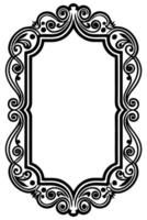 a black and white ornate frame with swirls vector
