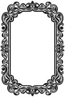 a black and white ornate frame with swirls vector