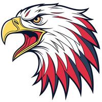 an eagle head with red and white feathers vector