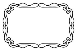 a black and white drawing of a frame with a scroll vector