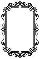 a black and white drawing of a frame with ornate design vector