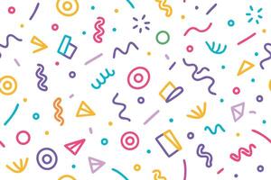 seamless pattern with colorful shapes and lines vector