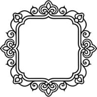 a black and white drawing of a frame with ornate design vector