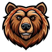 a bear head with a big nose and big eyes vector