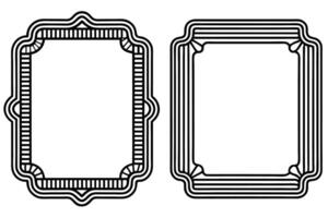 two black and white frames with a border vector