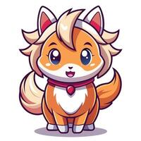 a cartoon dog with a bow on its head vector