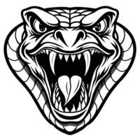 a cobra head with its mouth open and its fangs vector