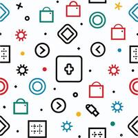 a seamless pattern with icons and symbols vector