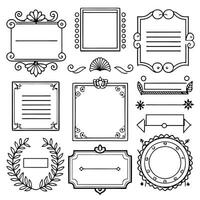 set of decorative frames and decorative elements vector