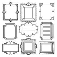 set of vintage frames and frames for design illustration vector