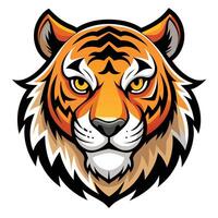 a tiger head with a big, angry face vector