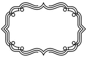 a black and white drawing of a frame with a scroll vector