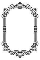 a black and white drawing of a frame with a decorative border vector