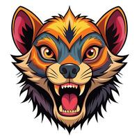 a cartoon fox head with its mouth open vector