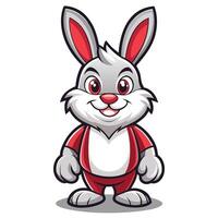 a cartoon rabbit in red and white vector