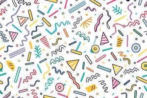 a colorful pattern with many different shapes and colors vector