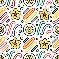 a colorful pattern with stars and other shapes vector