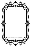a black and white ornate frame with a white background vector