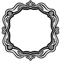 a black and white ornate frame with a white background vector