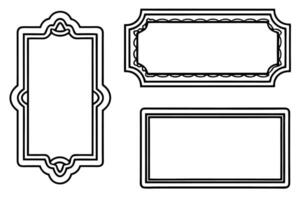 a set of four black and white frames with a border vector